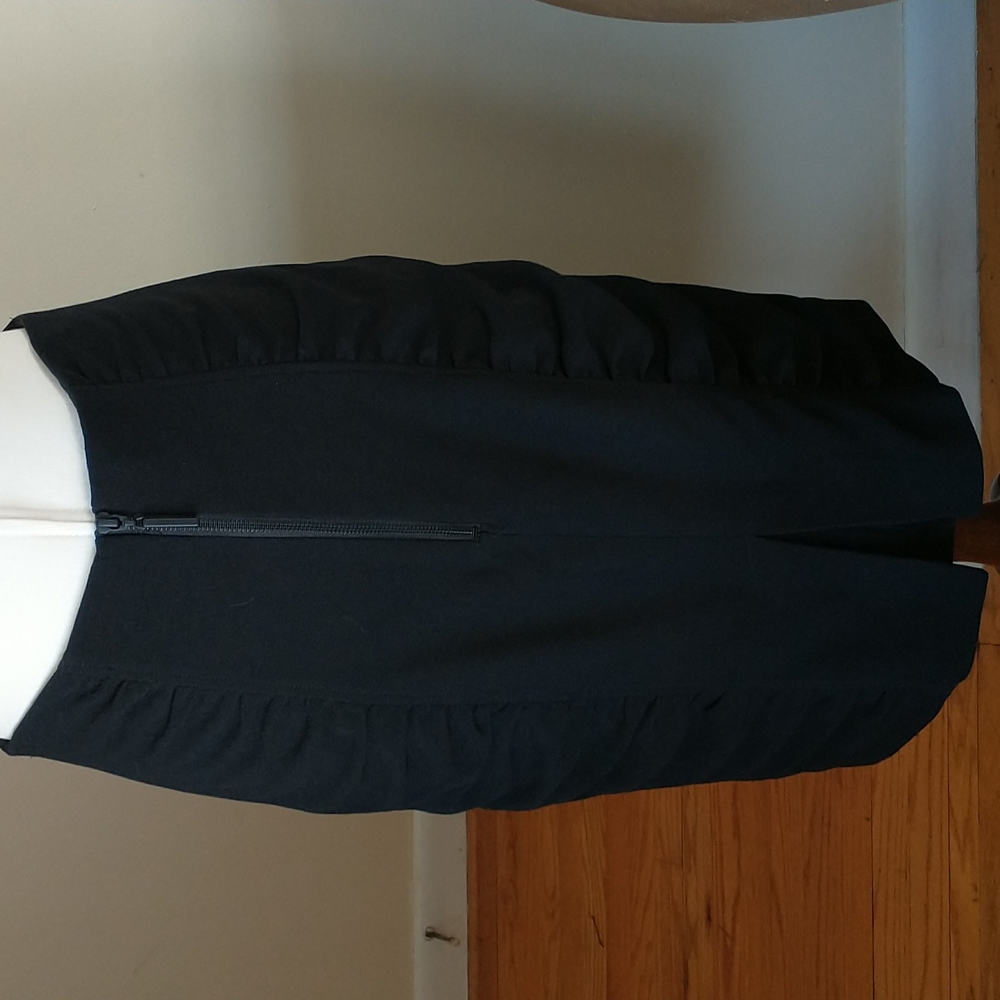 Nanette Lepore pencil skirt ruched trim gathers black slim fit size 6 - Picture 4 of 9